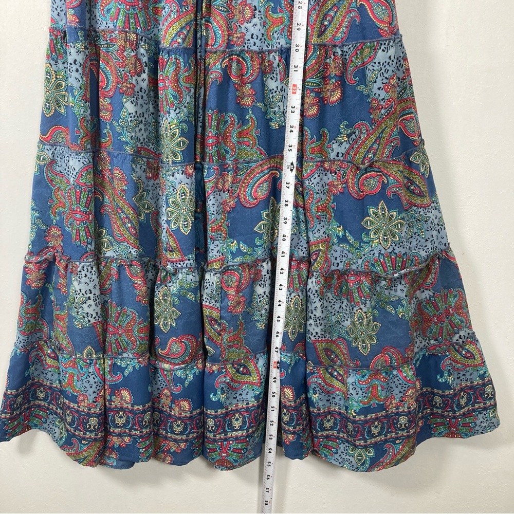 Anthropologie boemo Kimono Maxi Dress Womens Sz L Paisley Caftan - Picture 13 of 16
